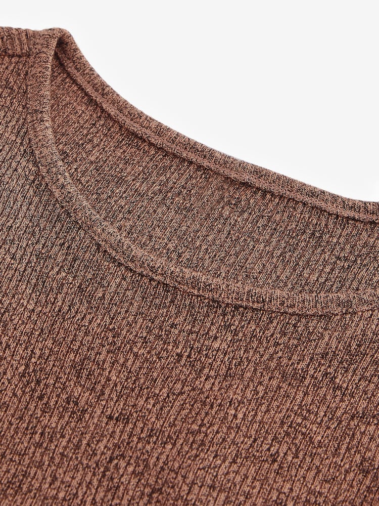 Rust Marl Ribbed High Neck Vest - Image 5 of 5 Rust Marl Ribbed High Neck Vest - Image 5 of 5