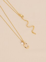 Sterling Silver Gold Plated Initial Necklace With Fresh Water Pearl - Image 4 of 12