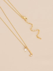 Sterling Silver Gold Plated Initial Necklace With Fresh Water Pearl - Image 7 of 12