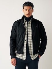 Black Shower Resistant Check Lining Harrington Jacket - Image 1 of 13