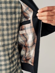 Black Shower Resistant Check Lining Harrington Jacket - Image 7 of 13