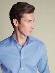 Zils - Charles Tyrwhitt negludināms tvīla izgriezuma klasiska piegriezuma krekls - Attēls 2 no 6