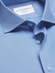 Zils - Charles Tyrwhitt negludināms tvīla izgriezuma klasiska piegriezuma krekls - Attēls 5 no 6