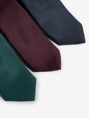 Dark Grey/Forest Green/Burgundy Red Ties 3 Pack - Image 2 of 3