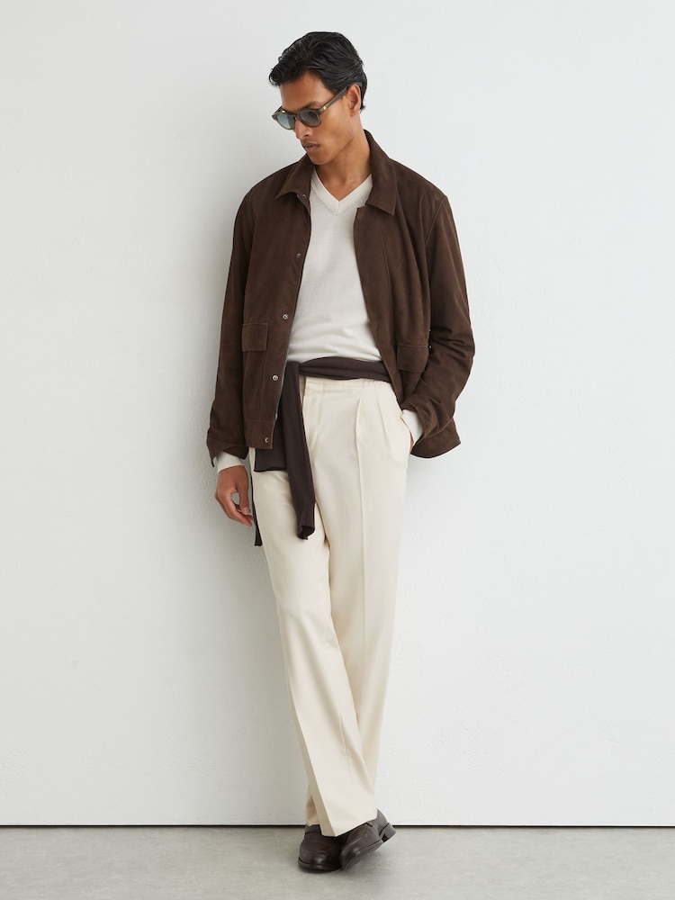 Reiss Ecru Arden Trousers - Image 1 of 6 Reiss Ecru Arden Trousers - Image 1 of 6