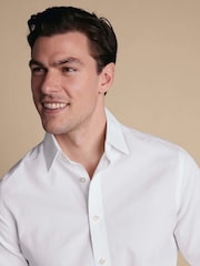 Charles Tyrwhitt White Non-iron Stretch Poplin Extra Slim Fit Shirt - Image 2 of 9
