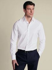 Charles Tyrwhitt White Non-iron Stretch Poplin Extra Slim Fit Shirt - Image 4 of 9