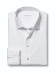 Charles Tyrwhitt White Non-iron Stretch Poplin Extra Slim Fit Shirt - Image 6 of 9