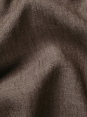 Charles Tyrwhitt Brown Plain Pure Linen Shorts Sleeve Shirt - Image 7 of 7