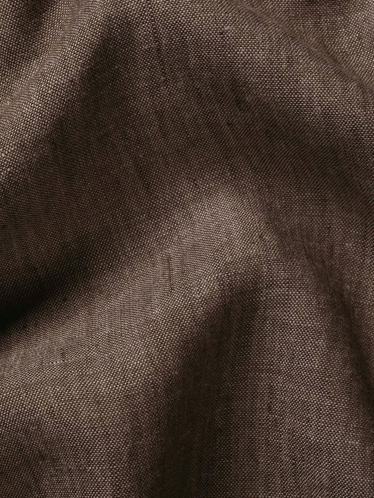Charles Tyrwhitt Brown Plain Pure Linen Shorts Sleeve Shirt - Image 7 of 7 Charles Tyrwhitt Brown Plain Pure Linen Shorts Sleeve Shirt - Image 7 of 7