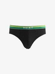 Black Bright Waistband 10 pack Cotton Rich Briefs - Image 3 of 13