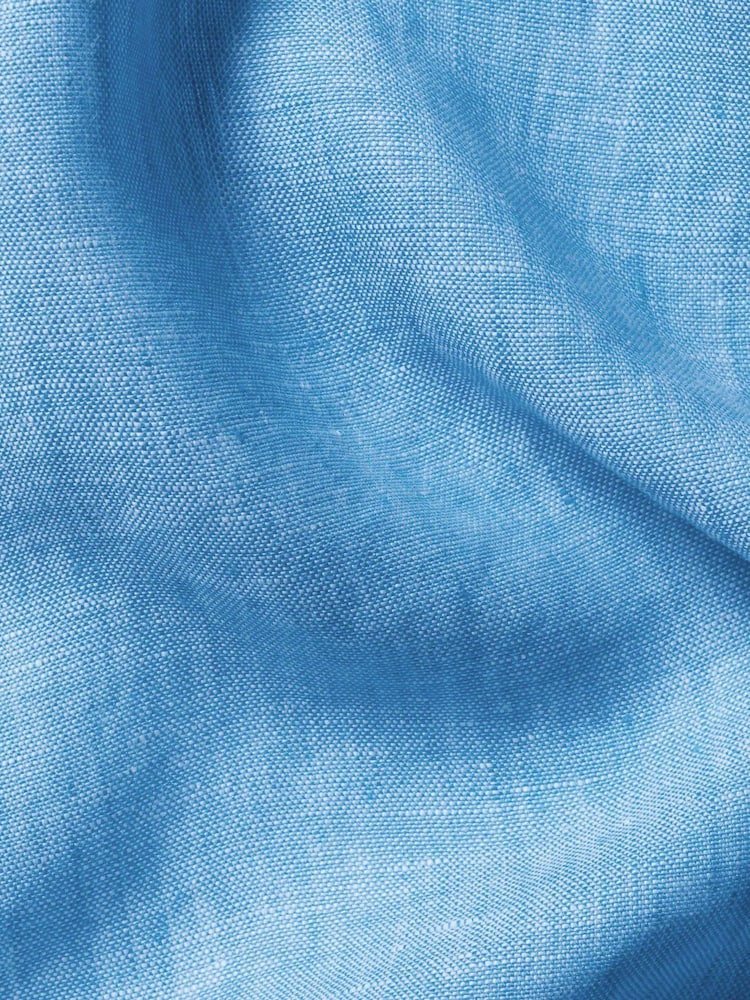 Charles Tyrwhitt Ocean Blue Plain Pure Linen Shorts Sleeve Shirt - Image 7 of 7 Charles Tyrwhitt Ocean Blue Plain Pure Linen Shorts Sleeve Shirt - Image 7 of 7