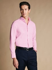 Charles Tyrwhitt Pink Non-Iron Twill Classic Fit Shirt - Image 2 of 9