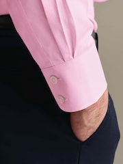 Charles Tyrwhitt Pink Non-Iron Twill Classic Fit Shirt - Image 5 of 9
