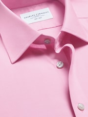 Charles Tyrwhitt Pink Non-Iron Twill Classic Fit Shirt - Image 6 of 9