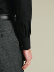 Charles Tyrwhitt Black Non-Iron Stretch Poplin Classic Fit Shirt - Image 4 of 4