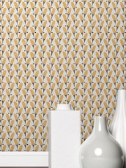 Urban Walls Ochre Yellow Exclusive To Next Floral Geo Wallpaper - Image 2 of 3