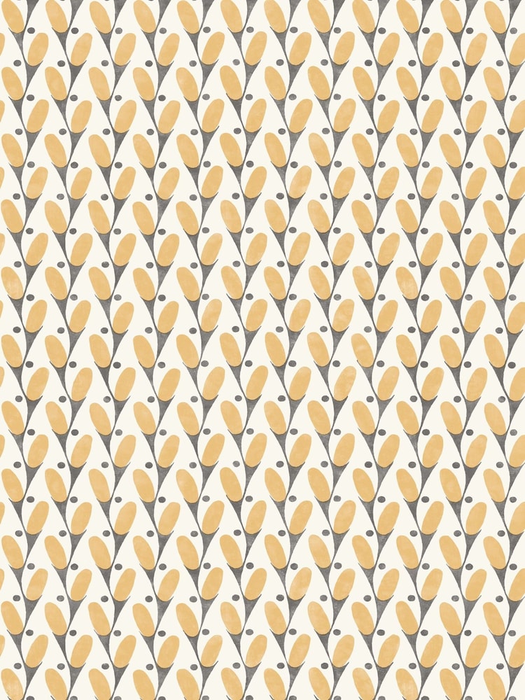 Urban Walls Ochre Yellow Exclusive To Next Floral Geo Wallpaper - Image 3 of 3