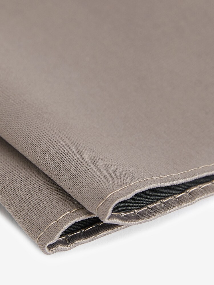 Neutral Brown Satin Tie And Pocket Square Set - Image 2 of 5