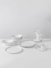 Broste Copenhagen White Salt Dinnerware Breakfast Set - Image 1 of 3