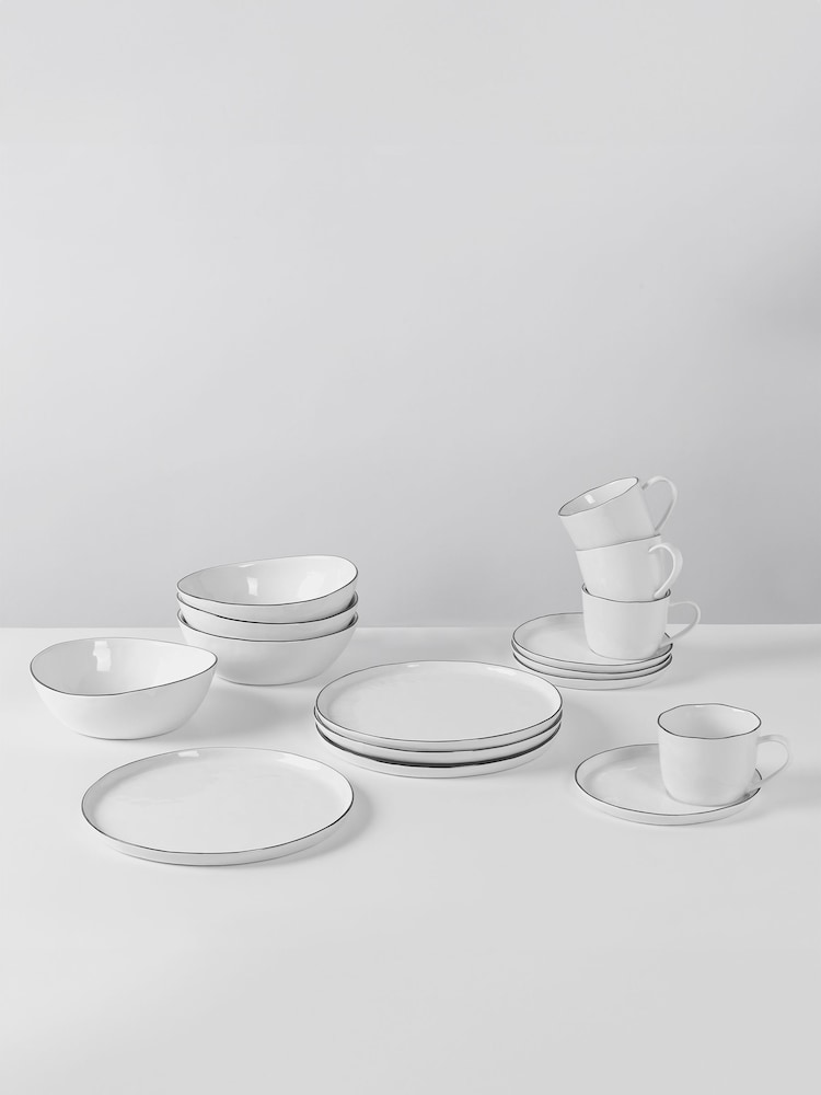 Broste Copenhagen White Salt Dinnerware Breakfast Set - Image 1 of 3
