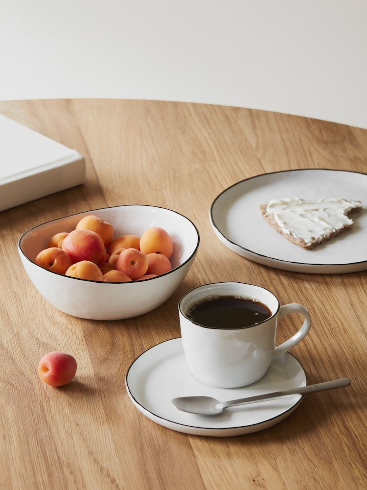 Broste Copenhagen White Salt Dinnerware Breakfast Set - Image 2 of 3 Broste Copenhagen White Salt Dinnerware Breakfast Set - Image 2 of 3