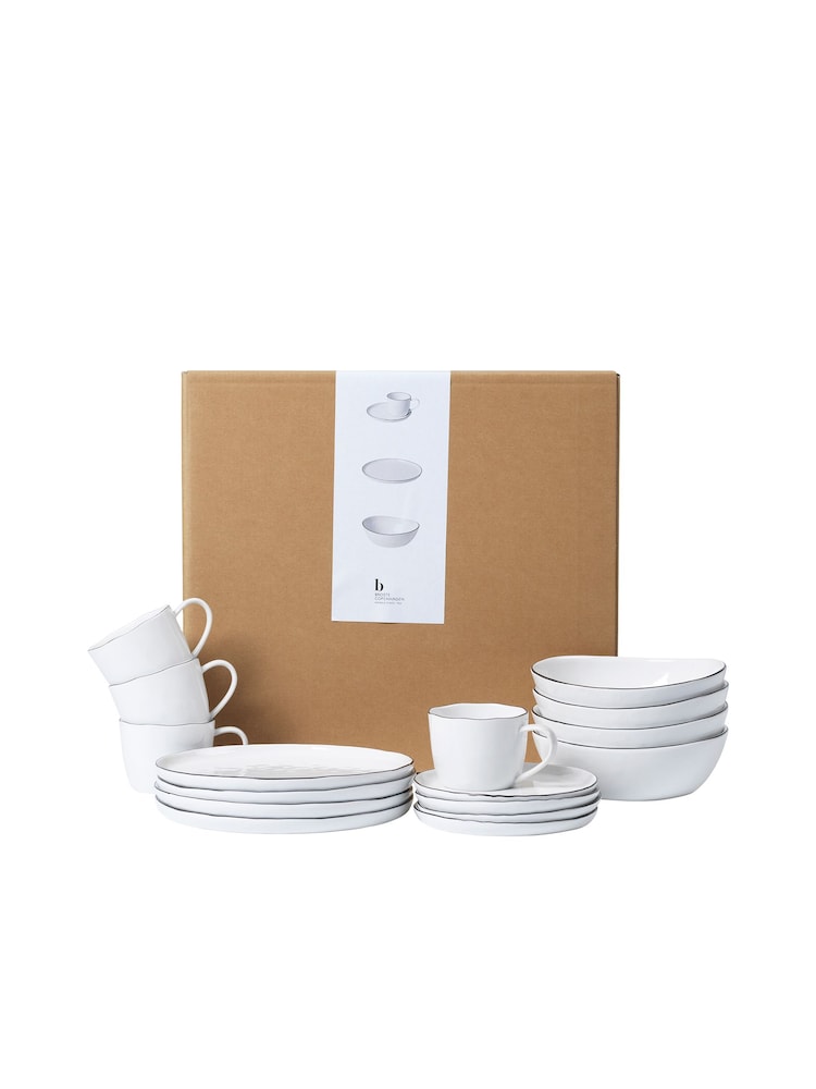 Broste Copenhagen White Salt Dinnerware Breakfast Set - Image 3 of 3 Broste Copenhagen White Salt Dinnerware Breakfast Set - Image 3 of 3