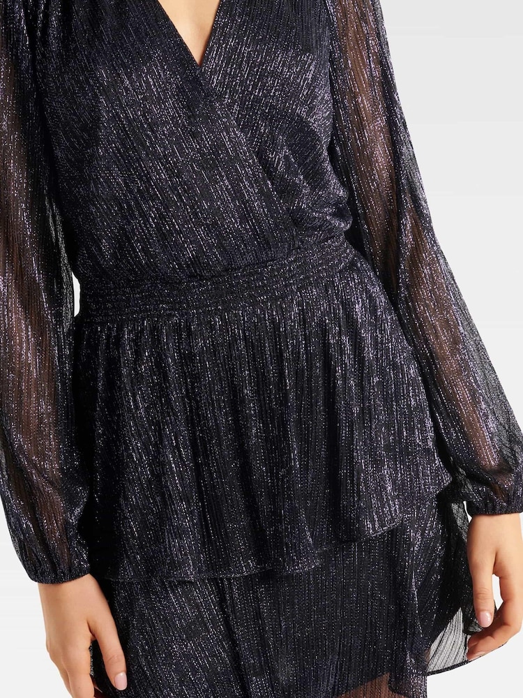 Forever New Blue Keira Plisse Tiered Mini Dress - Image 5 of 5 Forever New Blue Keira Plisse Tiered Mini Dress - Image 5 of 5