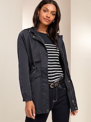 Lipsy Navy Blue Shower Resistant Rain Coat - Image 1 of 4