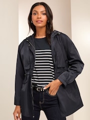 Lipsy Navy Blue Shower Resistant Rain Coat - Image 4 of 4