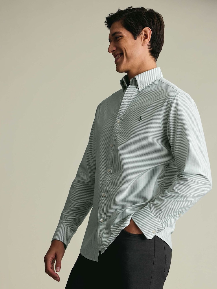 Gaiši zaļa - Charles Tyrwhitt pogājams, elastīgs, mazgāts, klasiska piegriezuma Oxford krekls - Attēls 2 no 4