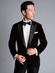 Charles Tyrwhitt Black Classic Fit 100% Cotton Italian Jacket - Image 1 of 7