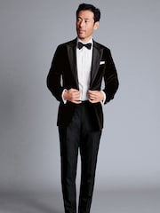 Charles Tyrwhitt Black Classic Fit 100% Cotton Italian Jacket - Image 3 of 7