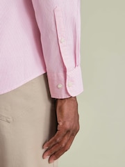 Rozā - Charles Tyrwhitt pogājams, elastīgs, mazgāts, klasiska piegriezuma Oxford krekls - Attēls 3 no 5