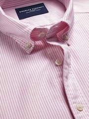 Rozā - Charles Tyrwhitt pogājams, elastīgs, mazgāts, klasiska piegriezuma Oxford krekls - Attēls 4 no 5