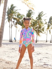 Multi Bright Unicorn Long Sleeved Swimsuit (3-16yrs) - Image 2 of 7