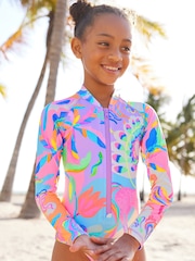 Multi Bright Unicorn Long Sleeved Swimsuit (3-16yrs) - Image 4 of 7