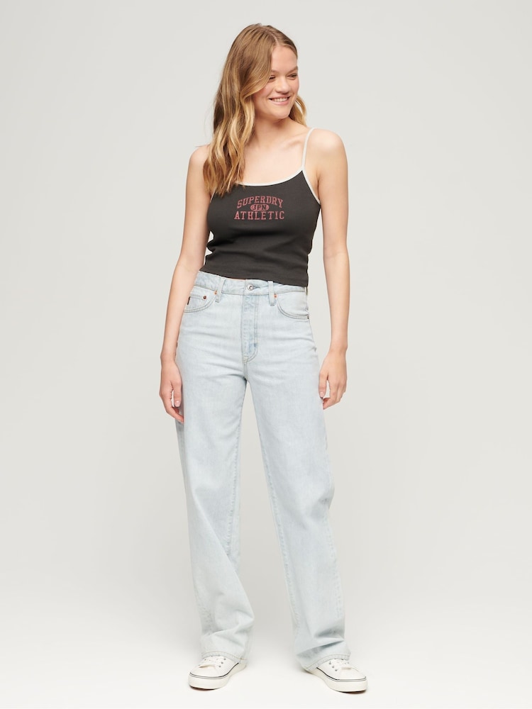 Schwarz - Superdry Athletic Essential Crop-Cami-Top - Bild 2 von 3
