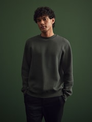 Slate Grey Premium Texture Crew Sweatshirt - Image 2 of 8
