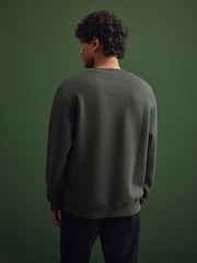 Slate Grey Premium Texture Crew Sweatshirt - Image 3 of 8