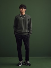 Slate Grey Premium Texture Crew Sweatshirt - Image 4 of 8