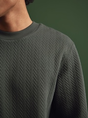 Slate Grey Premium Texture Crew Sweatshirt - Image 5 of 8