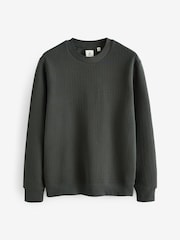 Slate Grey Premium Texture Crew Sweatshirt - Image 6 of 8