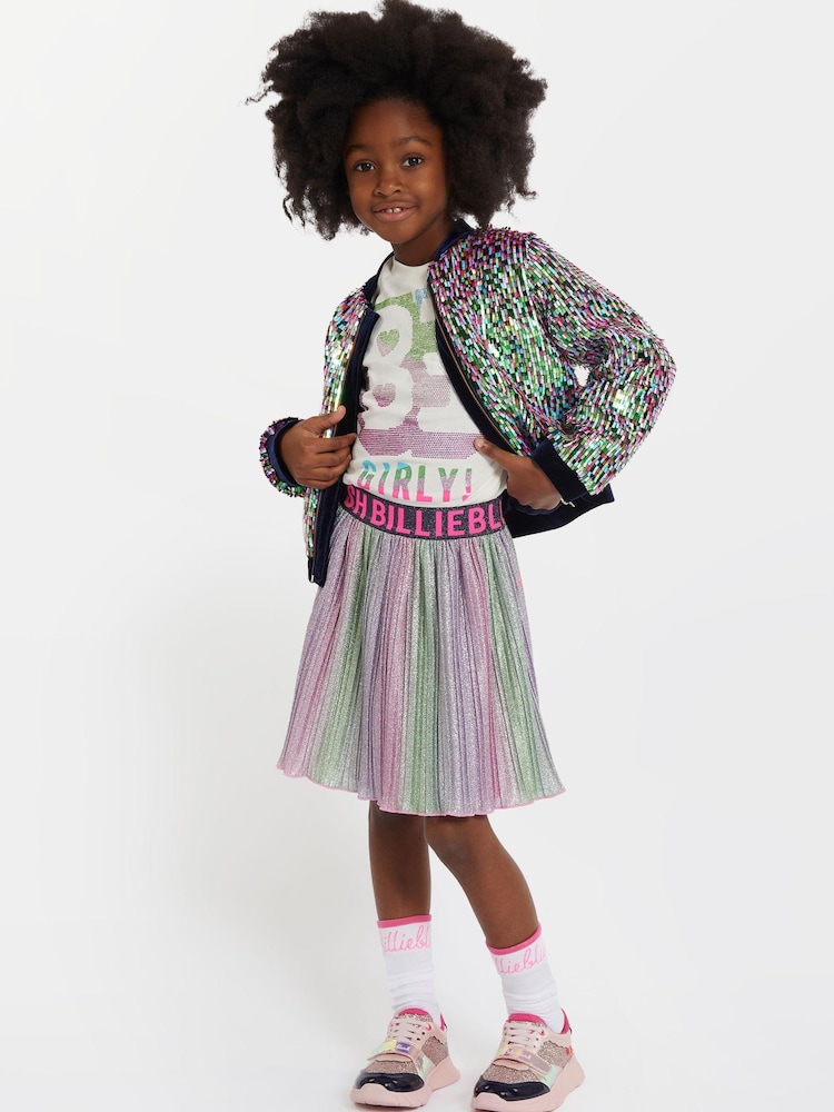 Billieblush Navy Sequin Bomber Jacket - Image 1 of 1