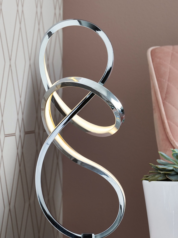 Chrome Sculptural LED Touch Table Lamp - Image 1 of 8