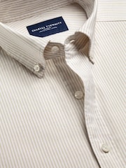 Dabīgais akmens - Charles Tyrwhitt pogājams, elastīgs, mazgāts, klasiska piegriezuma Oxford krekls - Attēls 5 no 6