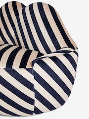 Rockett St George Studio Stripe Velvet Sand and Black Luscious Lips Small 2 Seater Sofa - Image 6 of 6