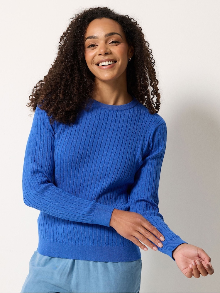 M&Co Blue Mini Cable Jumper - Image 1 of 5
