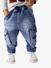 Mid Blue Comfort Cargo Jeans (3mths-7yrs) - Image 1 of 9