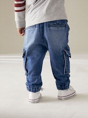 Mid Blue Comfort Cargo Jeans (3mths-7yrs) - Image 3 of 9